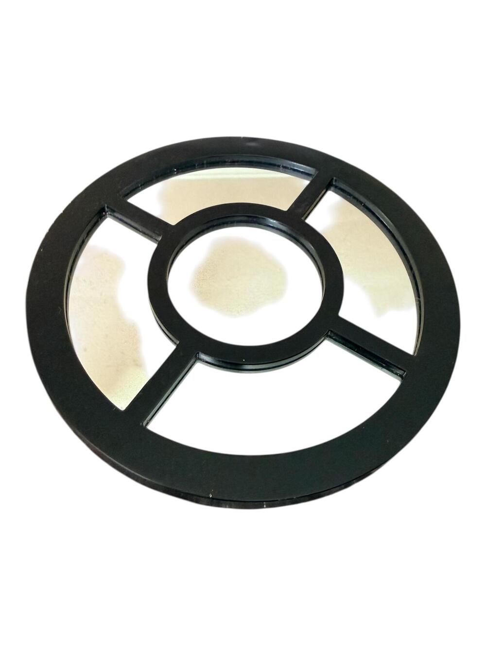 Round Black Wall Mirror Frame with Divided Sections